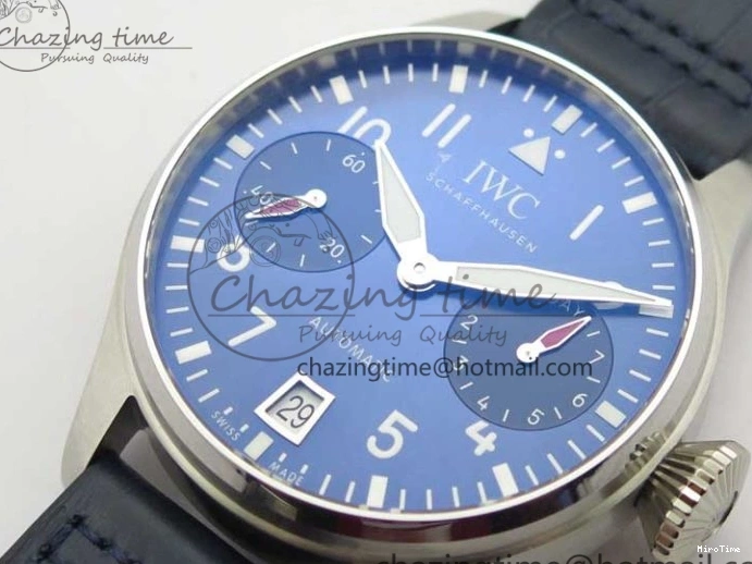MIROTIME 0124 Supportive Big Pilot IW501008 “Boutique London” SS ZF Best Edition Blue Dial on Blue Leather Strap A 7106
